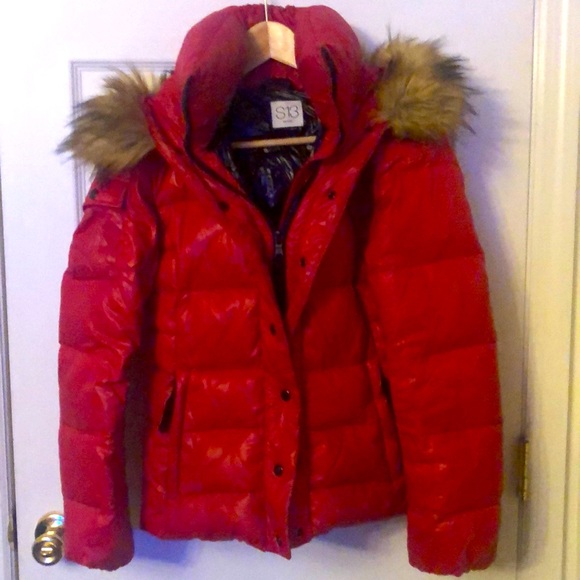 S13  Kylie Down Puffer with Fur Hood - Picture 2 of 3